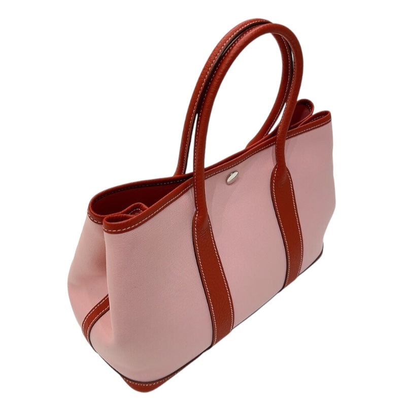 エルメス HERMES ガーデンパーティーTPM T刻印　(2015年製) ピンク　シルバー金具 トワル レディース ハンドバッグ