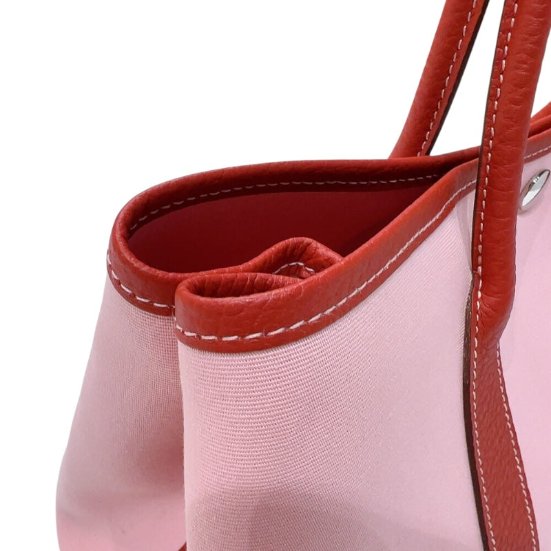 エルメス HERMES ガーデンパーティーTPM T刻印　(2015年製) ピンク　シルバー金具 トワル レディース ハンドバッグ