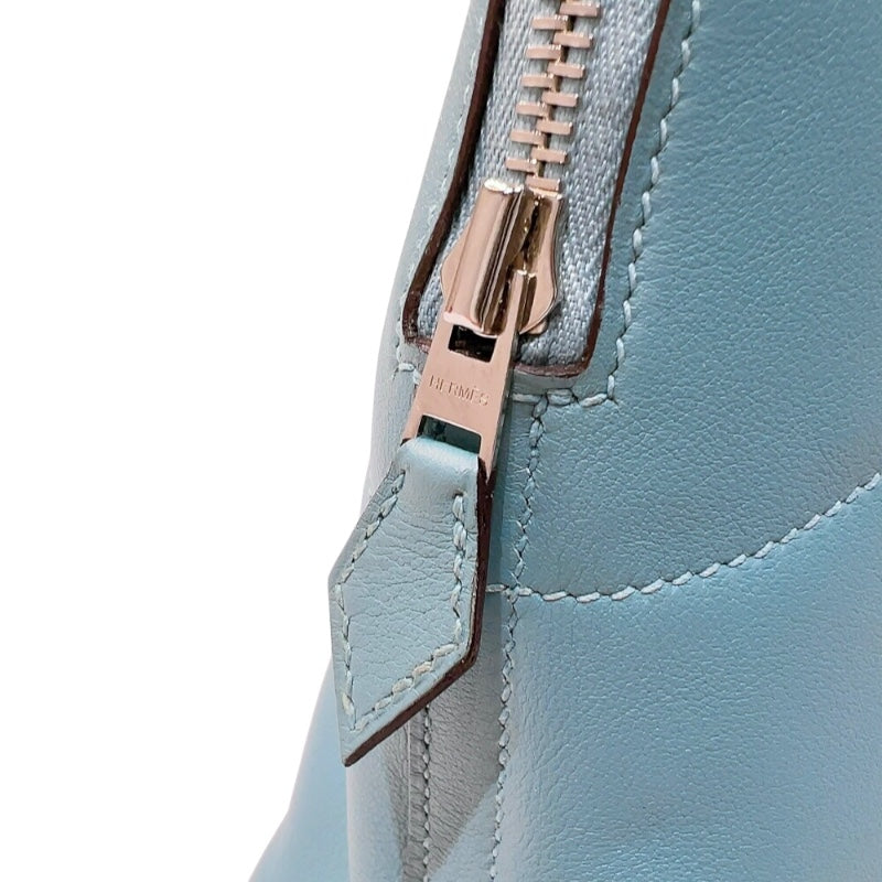 エルメス HERMES ボリード27 X刻印 (2016年製) ブルーアートル シルバー金具 スイフト レディース ハンドバッグ