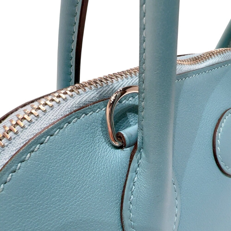 エルメス HERMES ボリード27 X刻印 (2016年製) ブルーアートル シルバー金具 スイフト レディース ハンドバッグ