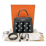 エルメス HERMES ケリー25　カザックエトワー 外縫い　 W刻印　(2024年製) アルドワーズブラック　シルバー金具 ヴォーエプソン レディース ハンドバッグ