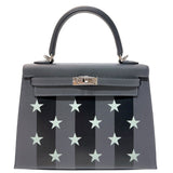 エルメス HERMES ケリー25　カザックエトワー 外縫い　 W刻印　(2024年製) アルドワーズブラック　シルバー金具 ヴォーエプソン レディース ハンドバッグ
