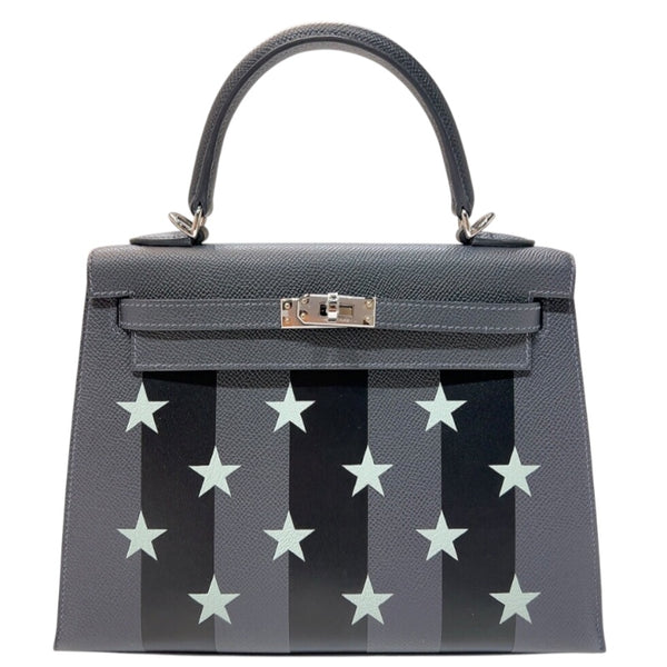 エルメス HERMES ケリー25　カザックエトワー 外縫い　 W刻印　(2024年製) アルドワーズブラック　シルバー金具 ヴォーエプソン レディース ハンドバッグ