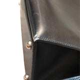 エルメス HERMES ダルヴィMM □C刻 ブラック・シルバー金具 ボックスカーフ レディース トートバッグ