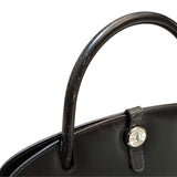 エルメス HERMES ダルヴィMM □C刻 ブラック・シルバー金具 ボックスカーフ レディース トートバッグ