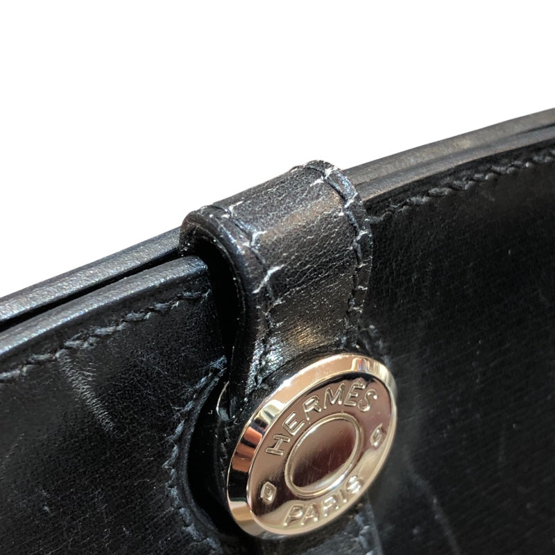 エルメス HERMES ダルヴィMM □C刻 ブラック・シルバー金具 ボックスカーフ レディース トートバッグ