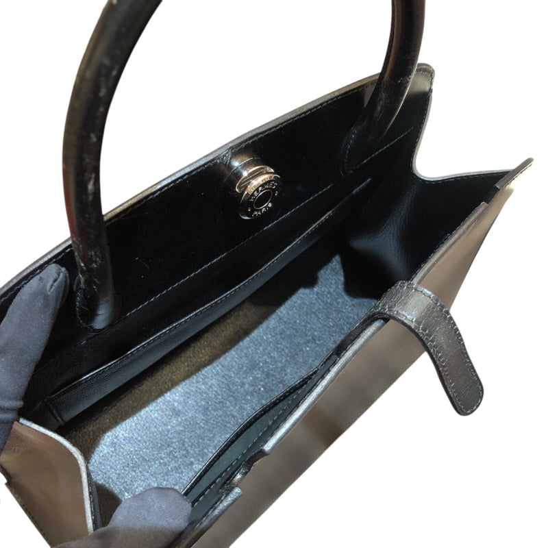 エルメス HERMES ダルヴィMM □C刻 ブラック・シルバー金具 ボックスカーフ レディース トートバッグ