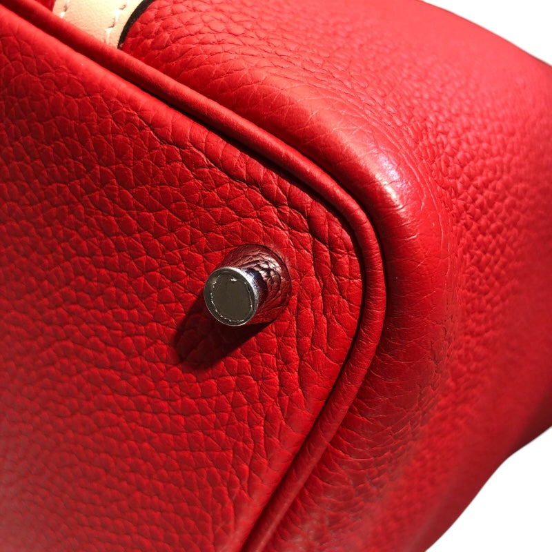 エルメス HERMES ピコタンロックPM　タッチ X刻 ルージュトマト・ローズエグランタイン　シルバー金具 トリヨン レディース ハンドバッグ
