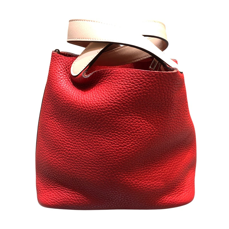 エルメス HERMES ピコタンロックPM　タッチ X刻 ルージュトマト・ローズエグランタイン　シルバー金具 トリヨン レディース ハンドバッグ