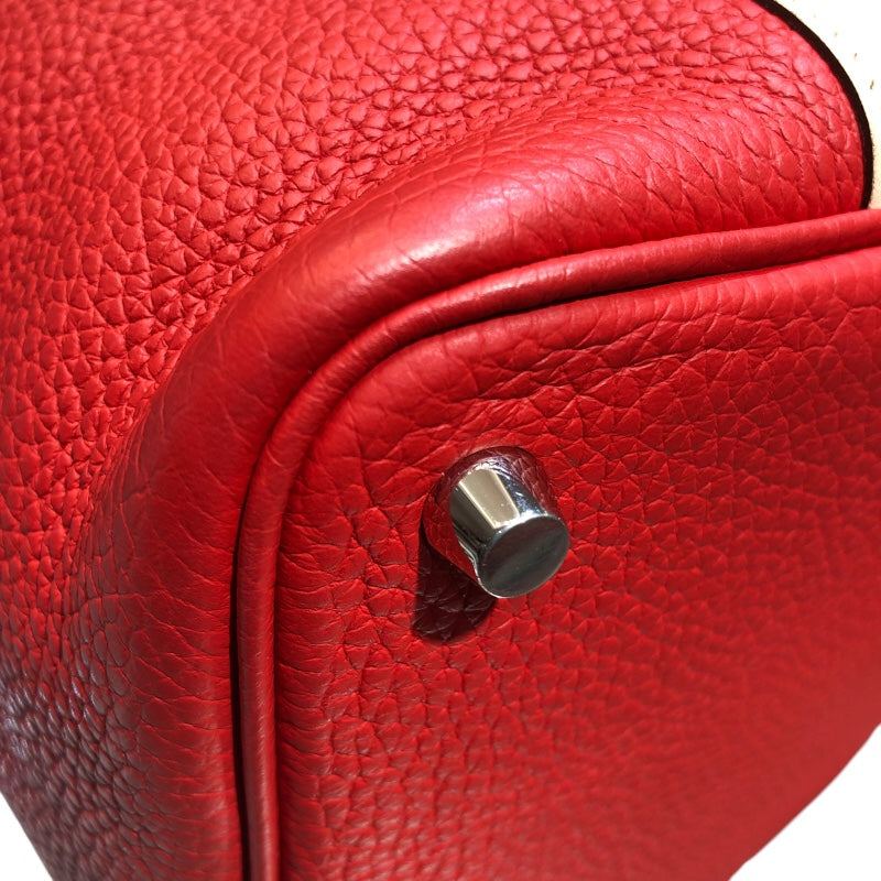 エルメス HERMES ピコタンロックPM　タッチ X刻 ルージュトマト・ローズエグランタイン　シルバー金具 トリヨン レディース ハンドバッグ