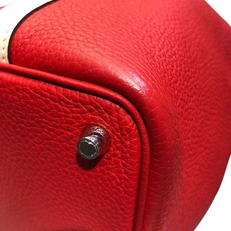 エルメス HERMES ピコタンロックPM　タッチ X刻 ルージュトマト・ローズエグランタイン　シルバー金具 トリヨン レディース ハンドバッグ
