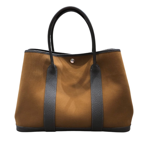 エルメス HERMES ガーデンパーティーPM B刻 アルザン・エベンヌ　SV トワル レディース ハンドバッグ