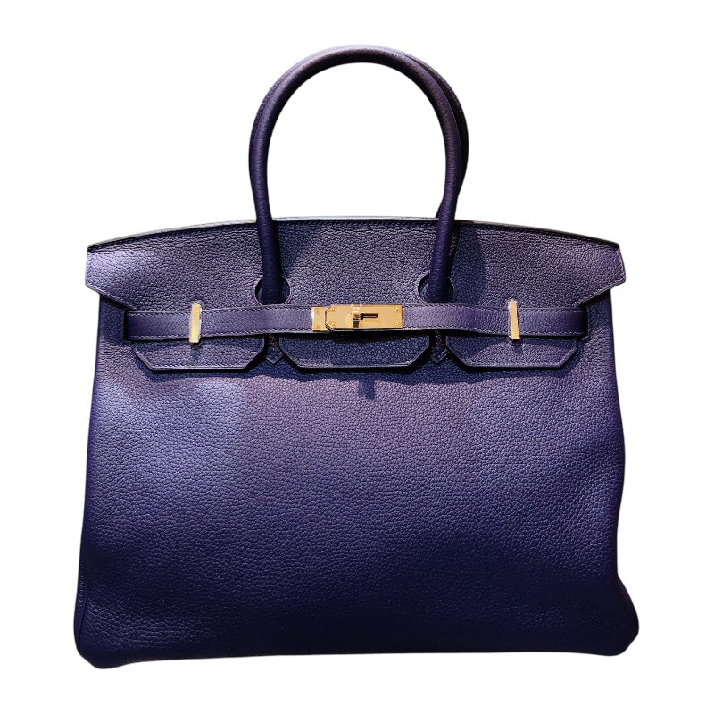 エルメス HERMES バーキン35 C刻（2018年製） ブルーアンクル ゴールド金具 トリヨン メンズ ハンドバッグ
