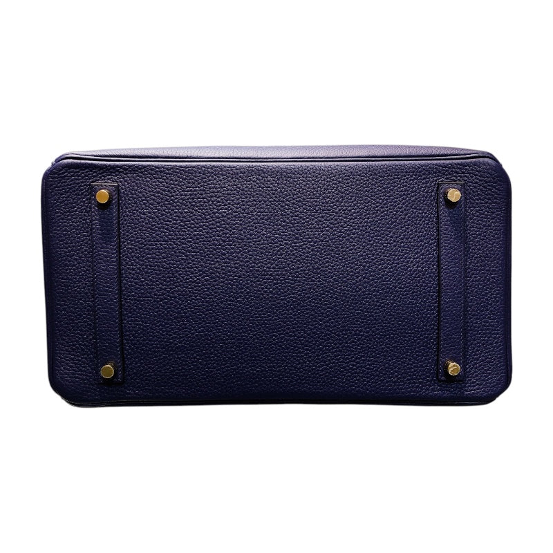 エルメス HERMES バーキン35 C刻（2018年製） ブルーアンクル ゴールド金具 トリヨン メンズ ハンドバッグ