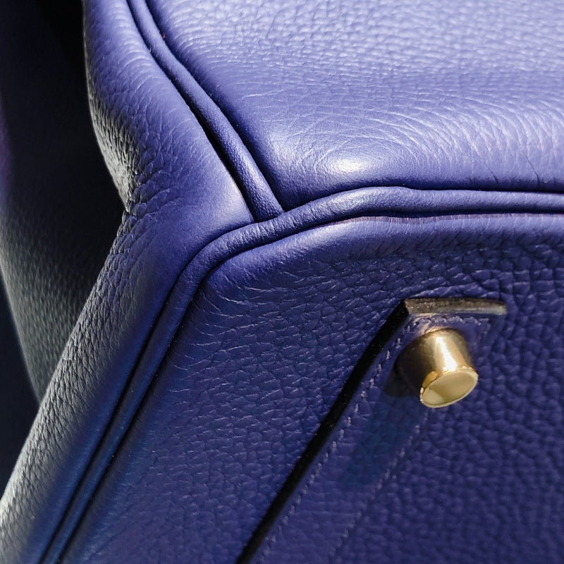 エルメス HERMES バーキン35 C刻（2018年製） ブルーアンクル ゴールド金具 トリヨン メンズ ハンドバッグ