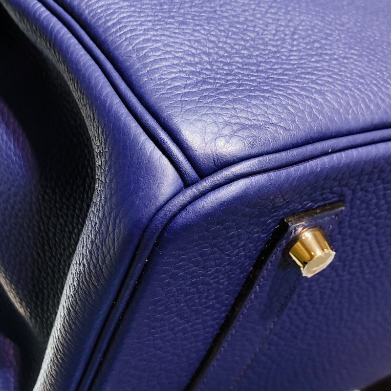 エルメス HERMES バーキン35 C刻（2018年製） ブルーアンクル ゴールド金具 トリヨン メンズ ハンドバッグ