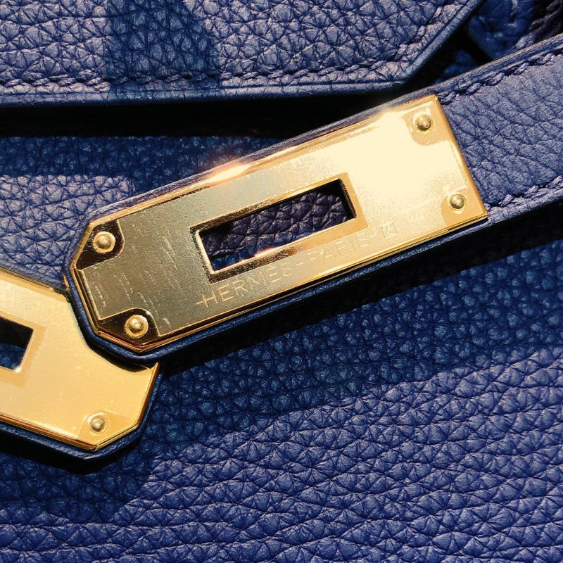 エルメス HERMES バーキン35 C刻（2018年製） ブルーアンクル ゴールド金具 トリヨン メンズ ハンドバッグ