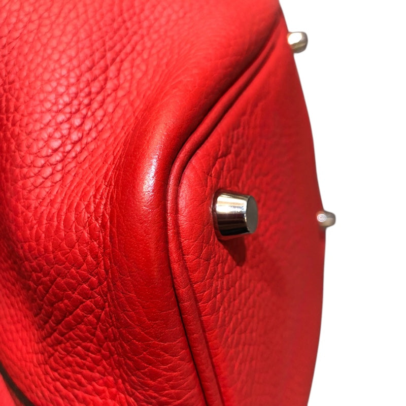 エルメス HERMES ピコタンロックPM X刻 ルージュトマト　シルバー金具 トリヨン レディース ハンドバッグ