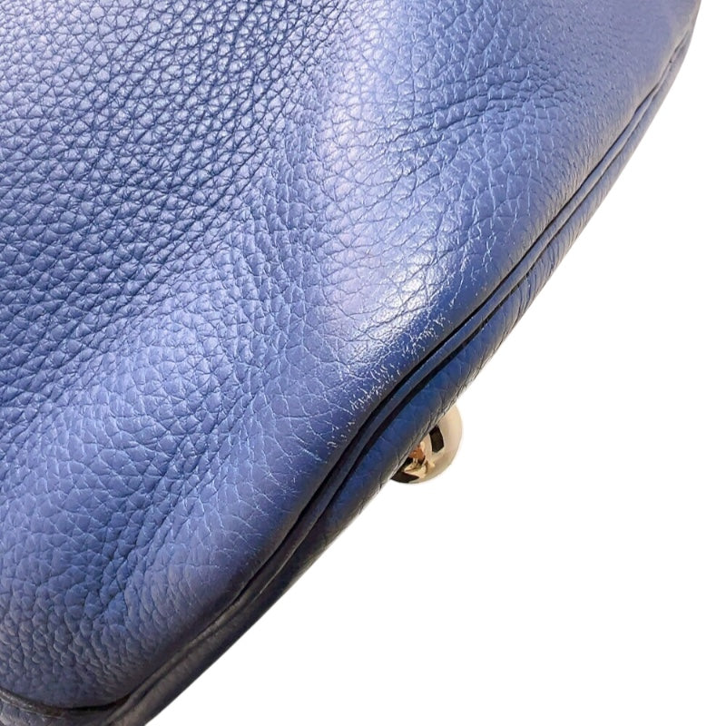 エルメス HERMES ボリード45 □K刻印　(2007年製) ブルー　シルバー金具 トリヨンクレマンス メンズ ハンドバッグ