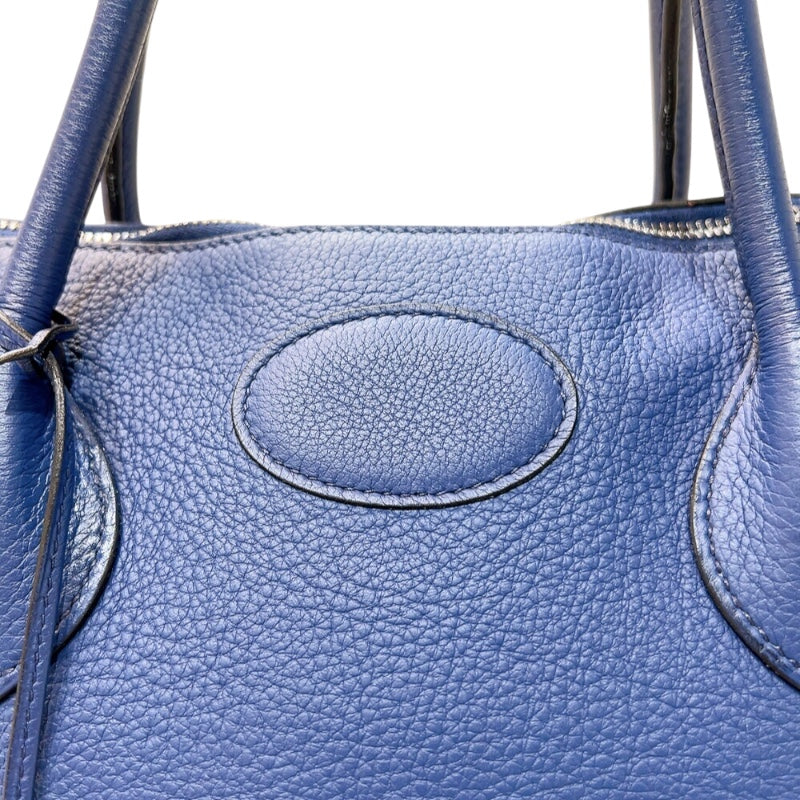 エルメス HERMES ボリード45 □K刻印　(2007年製) ブルー　シルバー金具 トリヨンクレマンス メンズ ハンドバッグ