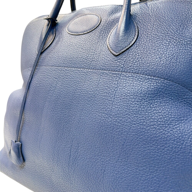 エルメス HERMES ボリード45 □K刻印　(2007年製) ブルー　シルバー金具 トリヨンクレマンス メンズ ハンドバッグ