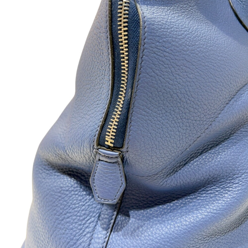 エルメス HERMES ボリード45 □K刻印　(2007年製) ブルー　シルバー金具 トリヨンクレマンス メンズ ハンドバッグ