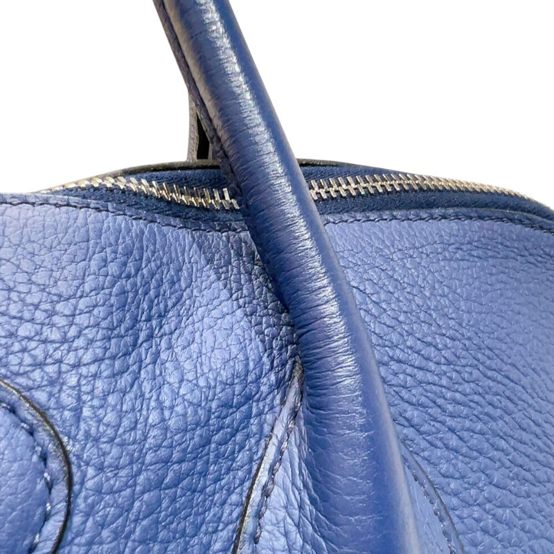 エルメス HERMES ボリード45 □K刻印　(2007年製) ブルー　シルバー金具 トリヨンクレマンス メンズ ハンドバッグ