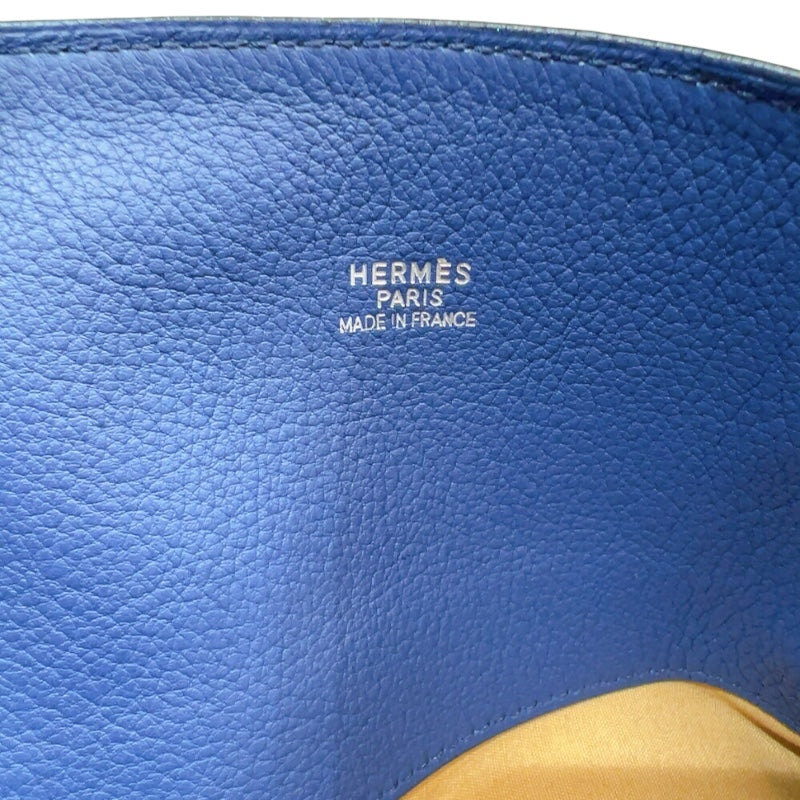 エルメス HERMES ボリード45 □K刻印　(2007年製) ブルー　シルバー金具 トリヨンクレマンス メンズ ハンドバッグ