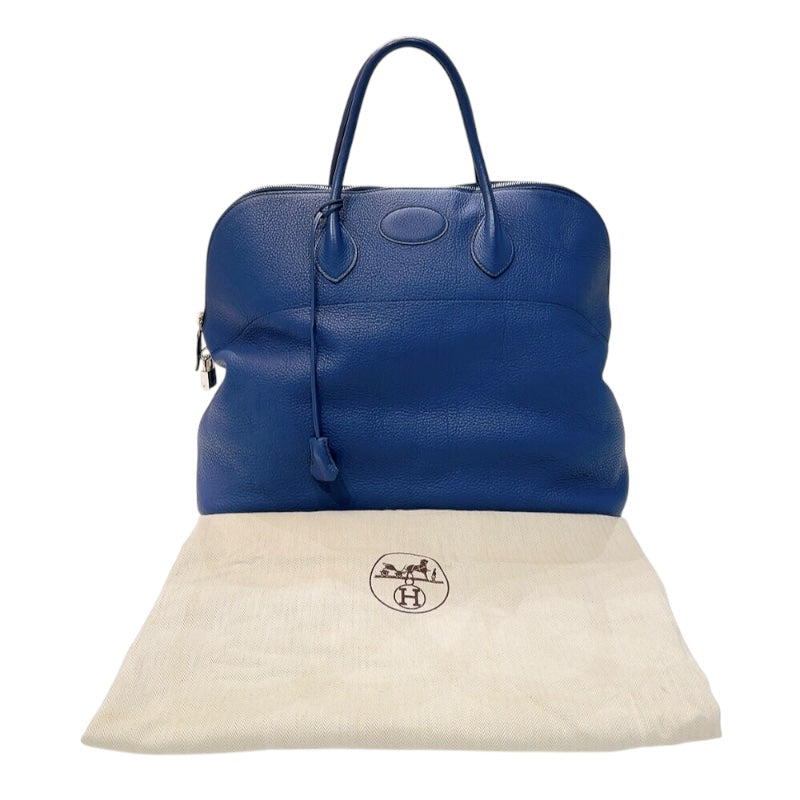 エルメス HERMES ボリード45 □K刻印　(2007年製) ブルー　シルバー金具 トリヨンクレマンス メンズ ハンドバッグ