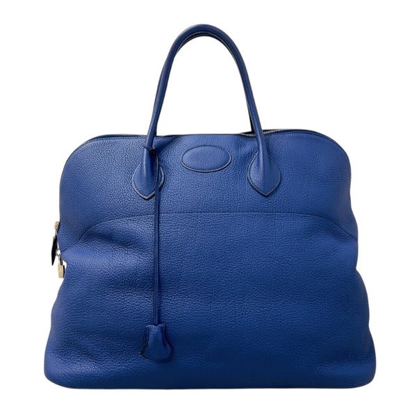 エルメス HERMES ボリード45 □K刻印　(2007年製) ブルー　シルバー金具 トリヨンクレマンス メンズ ハンドバッグ