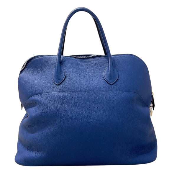 エルメス HERMES ボリード45 □K刻印　(2007年製) ブルー　シルバー金具 トリヨンクレマンス メンズ ハンドバッグ
