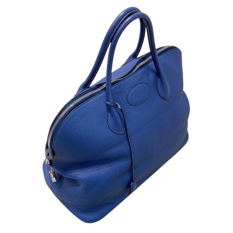 エルメス HERMES ボリード45 □K刻印　(2007年製) ブルー　シルバー金具 トリヨンクレマンス メンズ ハンドバッグ