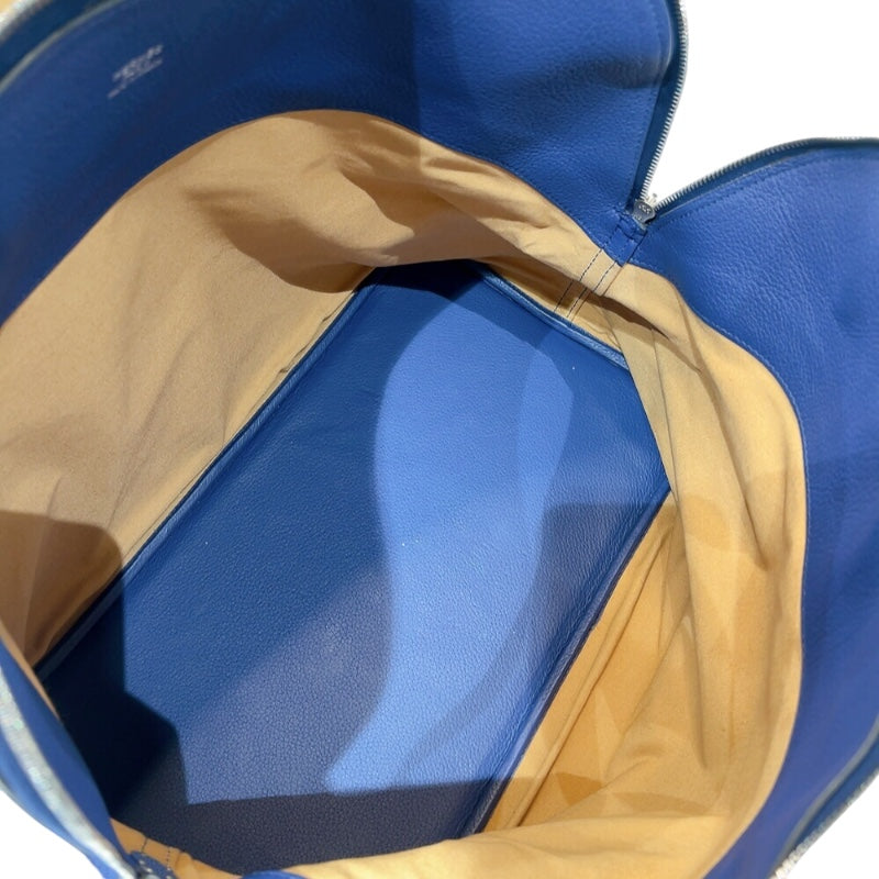 エルメス HERMES ボリード45 □K刻印　(2007年製) ブルー　シルバー金具 トリヨンクレマンス メンズ ハンドバッグ