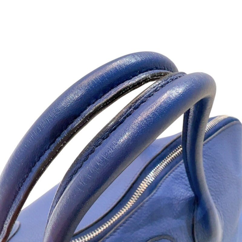 エルメス HERMES ボリード45 □K刻印　(2007年製) ブルー　シルバー金具 トリヨンクレマンス メンズ ハンドバッグ