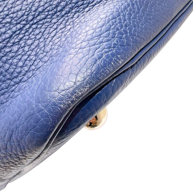 エルメス HERMES ボリード45 □K刻印　(2007年製) ブルー　シルバー金具 トリヨンクレマンス メンズ ハンドバッグ