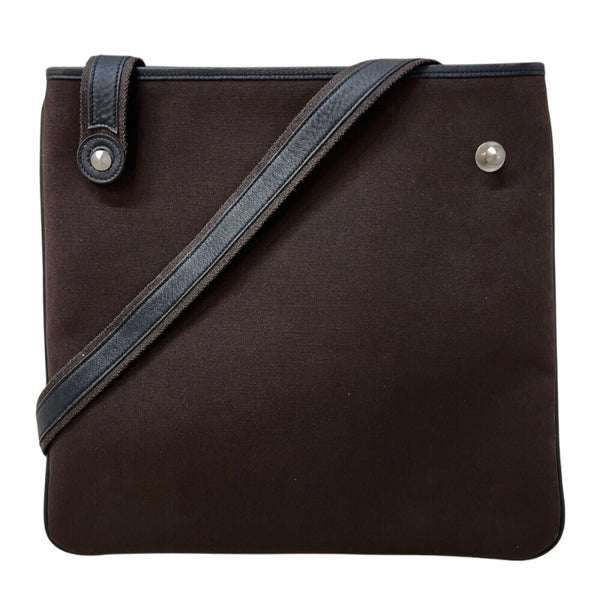 エルメス HERMES ミセスヒッピー □I刻印　(2005年製) ブラウン/ブラック　シルバー金具 トワル レディース ショルダーバッグ