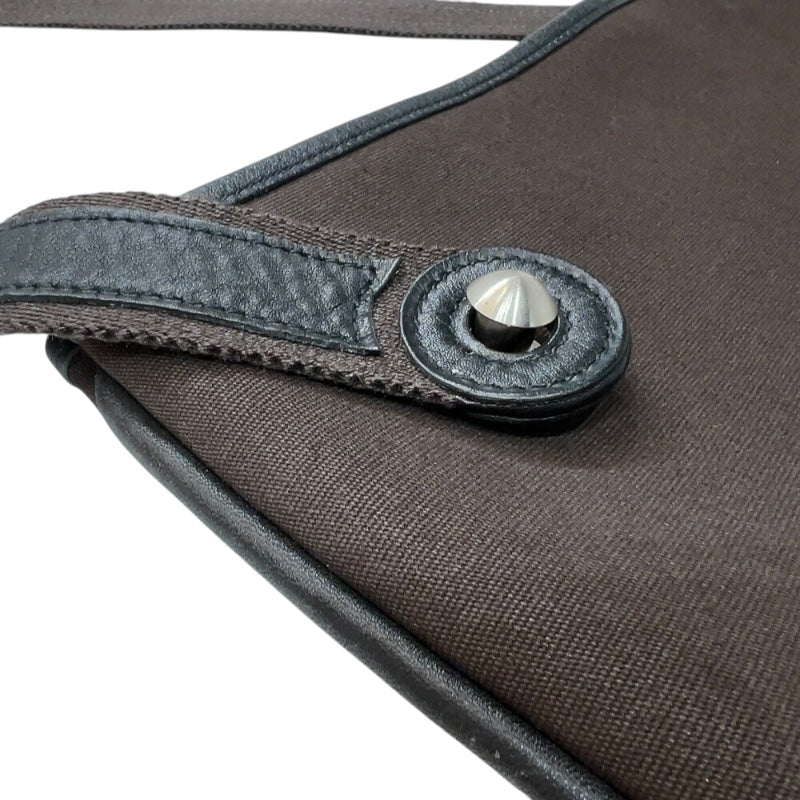 エルメス HERMES ミセスヒッピー □I刻印　(2005年製) ブラウン/ブラック　シルバー金具 トワル レディース ショルダーバッグ