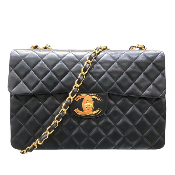 シャネル CHANEL デカマトラッセ34 A01094 ブラック　ゴールド金具 ラムスキン レディース ショルダーバッグ