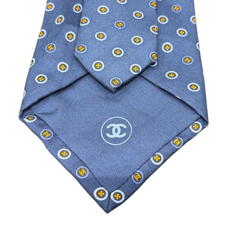 ◇美品◇CHANEL シャネル ネクタイ ブルー系 ココマーク シルク100％
