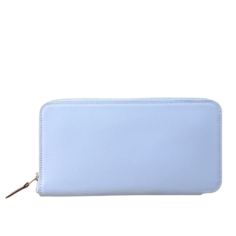 エルメス HERMES アザップロングシルクイン Z刻 ブループリュム エプソン レディース 長財布