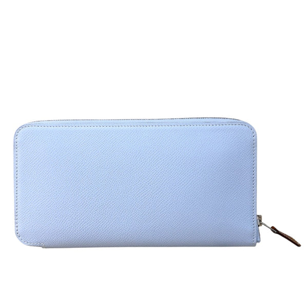 エルメス HERMES アザップロングシルクイン Z刻 ブループリュム エプソン レディース 長財布