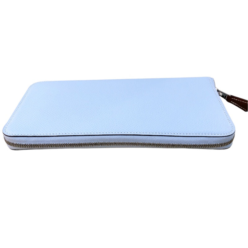 エルメス HERMES アザップロングシルクイン Z刻 ブループリュム エプソン レディース 長財布
