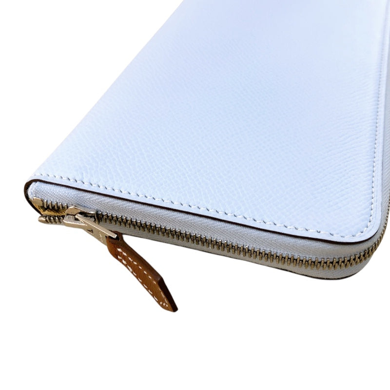 エルメス HERMES アザップロングシルクイン Z刻 ブループリュム エプソン レディース 長財布