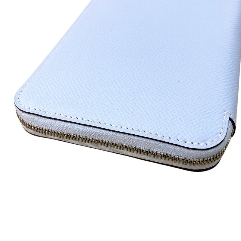 エルメス HERMES アザップロングシルクイン Z刻 ブループリュム エプソン レディース 長財布