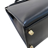 エルメス HERMES ケリー35 外縫い □Q刻（2013年製） ブラック ボックスカーフ レディース ハンドバッグ