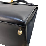エルメス HERMES ケリー35 外縫い □Q刻（2013年製） ブラック ボックスカーフ レディース ハンドバッグ