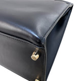 エルメス HERMES ケリー35 外縫い □Q刻（2013年製） ブラック ボックスカーフ レディース ハンドバッグ