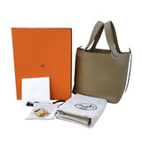 エルメス HERMES ピコタンロックPM W刻 ベージュマルファ ゴールド金具 トリヨン レディース ハンドバッグ