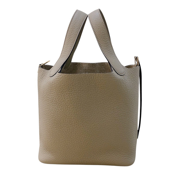 エルメス HERMES ピコタンロックPM W刻 ベージュマルファ ゴールド金具 トリヨン レディース ハンドバッグ