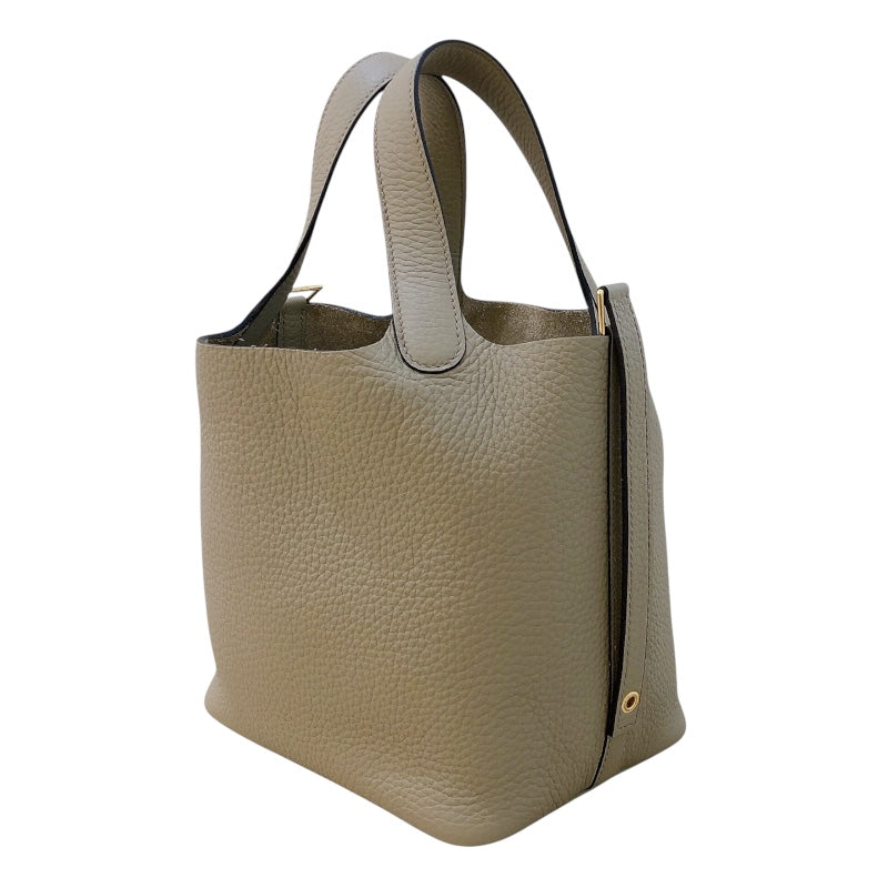 エルメス HERMES ピコタンロックPM W刻 ベージュマルファ ゴールド金具 トリヨン レディース ハンドバッグ